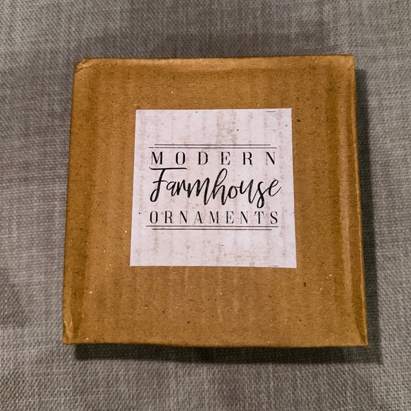 New Set of 3 mango wood ornaments, Sam + Ollie modern farmhouse, Christmas, gift - Picture 3 of 14